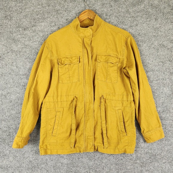 Old Navy Jackets & Blazers - Old Navy Jacket Womens Mustard Brown Utility Field XS Full Zip Drawstring Waist